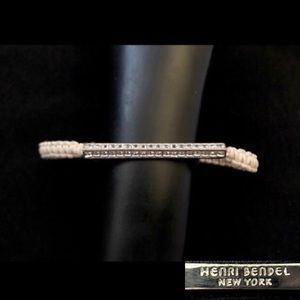 Henri Bendel Crystal CZ Deco Bar Macrame Bracelet